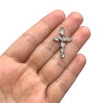 Pingente Cruz C/ Flor 24mm Níquel – Und - Imagem 2