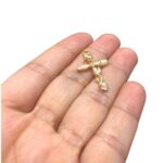 Pingente Cruz C/ Flor 24mm Dourado - Und - Imagem 3