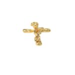Pingente Cruz C/ Flor 24mm Dourado - Und - Imagem 4