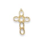 Pingente Cruz P/Chaton 63mm Dourado – Und