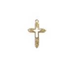 Pingente Cruz Trabalhado 23mm Dourado - Und