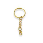 Argola P/ Chaveiro 25mm C/Corrente Dourado - 10 Unds