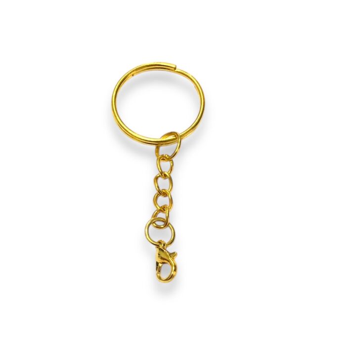 Argola P/ Chaveiro 25mm C/Corrente Dourado - 10 Unds - Imagem 1