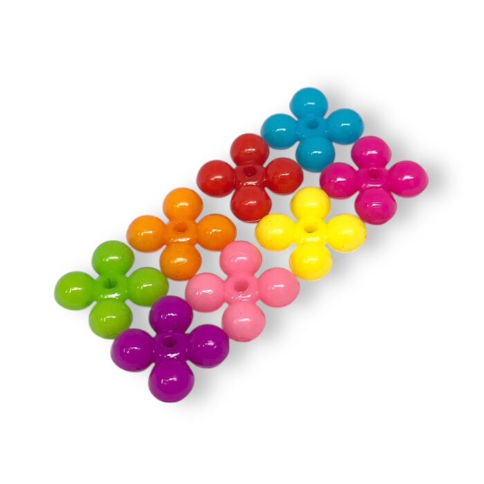 Conta Infantil Flor Bolinha 10mm Plástico - 20 Gramas - Imagem 1