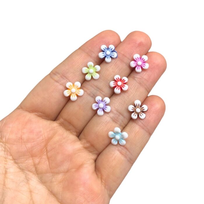 Botão Infantil Flor 10mm Acrílico - 20 Gramas - Imagem 2