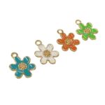 Pingente Flor 20mm C/ Resina Dourado - Und - Imagem 4