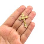 Pingente Cruz 40mm Trabalhada Dourado - Und - Imagem 2