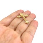 Pingente Cruz 40mm Trabalhada Dourado - Und - Imagem 3