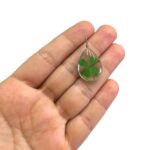 Pingente Pedra Gota 34mm C/ Trevo Níquel - Und - Imagem 2