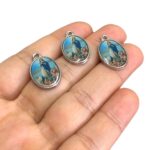 Pingente Oval Imaculada Conceição 15x23mm Níquel - Und - Imagem 3