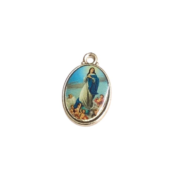 Pingente Oval Imaculada Conceição 15x23mm Níquel - Und - Imagem 4