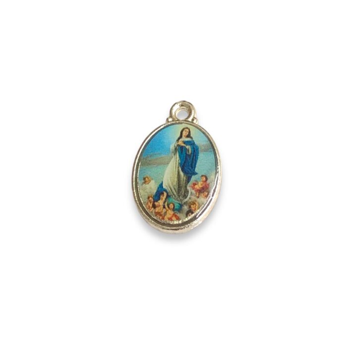 Pingente Oval Imaculada Conceição 15x23mm Níquel - Und - Imagem 1