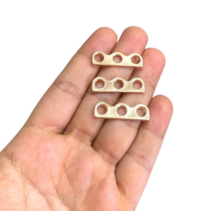 Entremeio Retangular 30mm C/ 3 Saídas Dourado - Und - Imagem 2