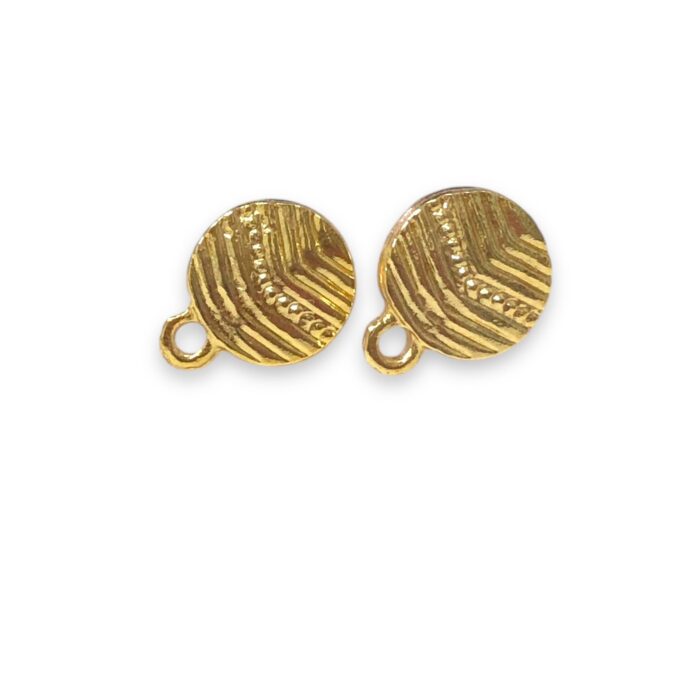 Base Brinco Redondo 12mm Dourado - Par - Imagem 1