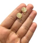 Base Brinco Redondo 12mm Dourado - Par - Imagem 2