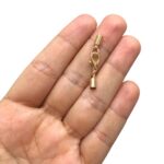 Terminal Colagem 4mm C/ Fecho Lagosta Dourado – Und - Imagem 2