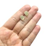 Base Brinco Oval Lisa 12mm Dourado - Par - Imagem 2
