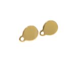 Base Brinco Oval Lisa 12mm Dourado - Par