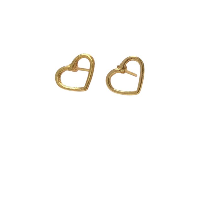 Base Brinco Coração Vazado 10mm Dourado - 1 Par - Imagem 1