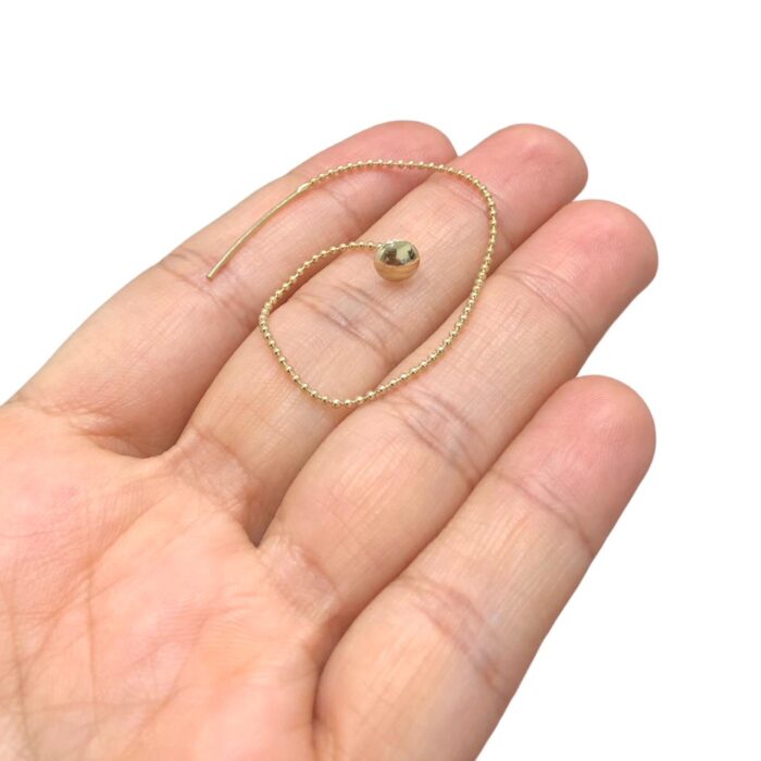 Base Brinco Corrente 14mm Dourado - 1 Par - Imagem 2