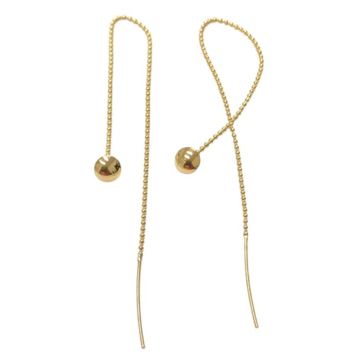Base Brinco Corrente 14mm Dourado - 1 Par - Imagem 1