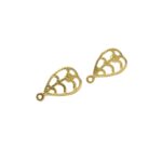 Base Brinco Gota Trabalhado 15mm Dourado Exclusivo - 1 Par