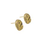 Base Brinco Folha Redondo 13mm Dourado - 1 Par