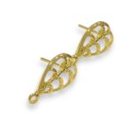 Base Brinco Gota Trabalhado 15mm Dourado Exclusivo - 1 Par - Imagem 4