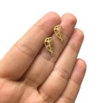 Base Brinco Gota Trabalhado 15mm Dourado Exclusivo - 1 Par - Imagem 3