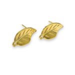 Base Brinco Folha 18mm Dourado Exclusivo - 1 Par