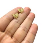 Base Brinco Trabalhado 12mm Dourado - 1 Par - Imagem 3