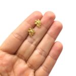 Base Brinco Flor 11mm Dourado - 1 Par - Imagem 2
