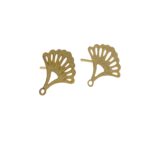 Base Brinco Leque 16mm Dourado Exclusivo - 1 Par