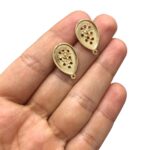 Base Brinco Gota 22mm Dourado Exclusivo - 1 Par - Imagem 3