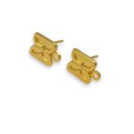 Base Brinco Retângular 12mm Dourado Exclusivo - 1 Par