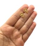 Base Brinco Redondo 10mm Dourado Exclusivo - 1 Par - Imagem 2