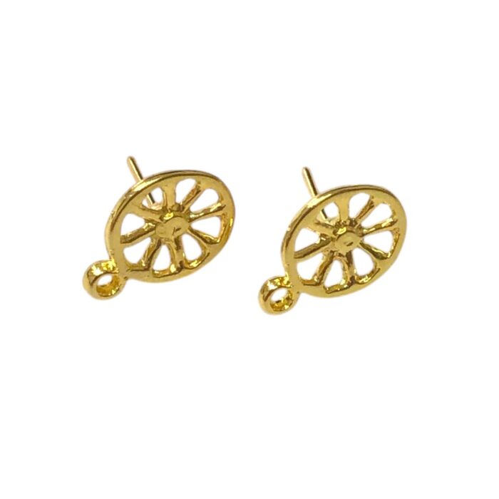 Base Brinco Redondo 10mm Dourado Exclusivo - 1 Par - Imagem 1