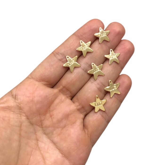 Pingente Estrela Luz 13mm Dourado Exclusivo - 1 Und - Imagem 2