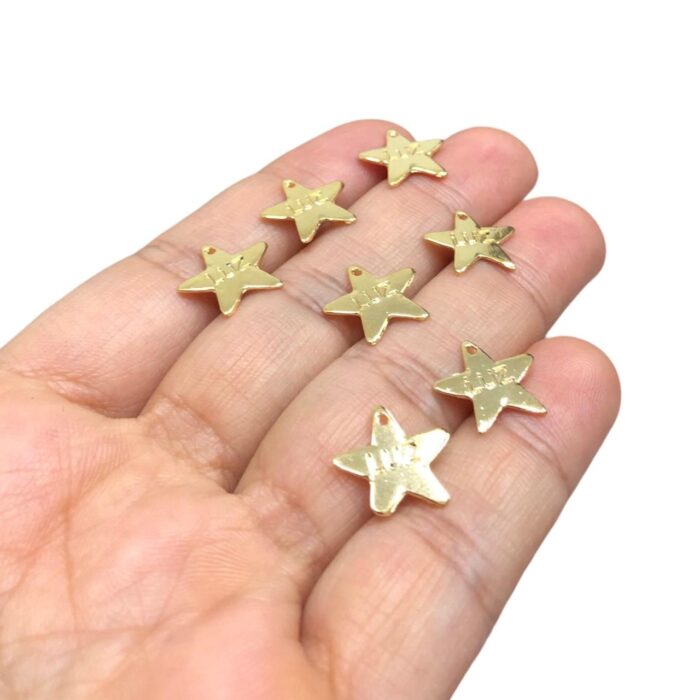 Pingente Estrela Luz 13mm Dourado Exclusivo - 1 Und - Imagem 3