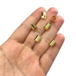 Entremeio Tubo Liso 8mm Dourado Exclusivo - 1 Und - Imagem 2