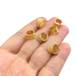 Entremeio Tubo Trabalhado 7x11mm Dourado Exclusivo - 1 Und - Imagem 3
