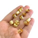 Entremeio Tubo Craquelado 8mm Dourado Exclusivo - 1 Und - Imagem 3
