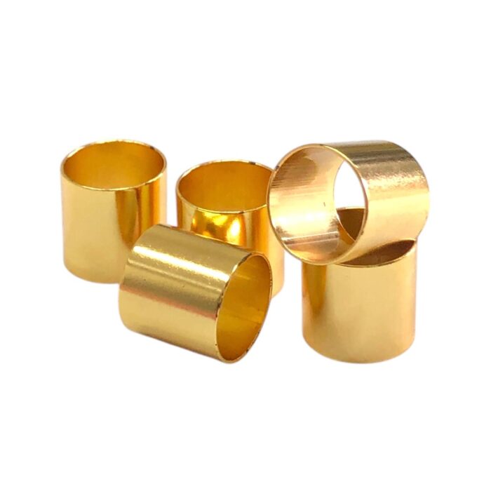 Entremeio Tubo Redondo 12mm Dourado - 1 Und - Imagem 1