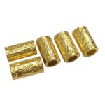 Entremeio Tubo Trabalhado 15mm Dourado Exclusivo - 1 Und