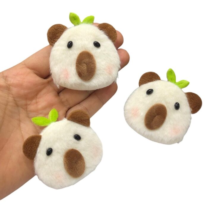 Aplique Cabeça Capivara 60mm Pelúcia - 1 Und - Imagem 2