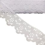Tira C/ Bordado 6,4cm Branco - Peça c/ 10 Metros