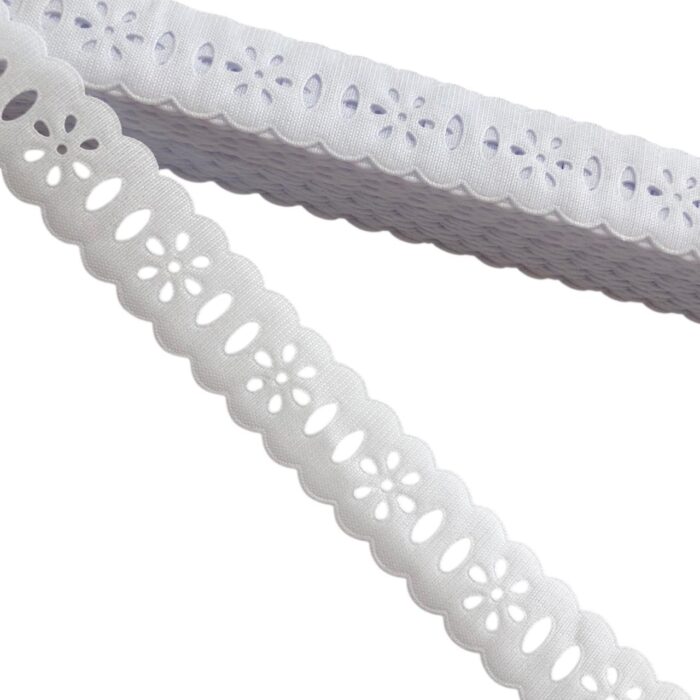 Passa Fita Margarida 2,3cm Branco - Peça c/ 10 Metros - Imagem 1
