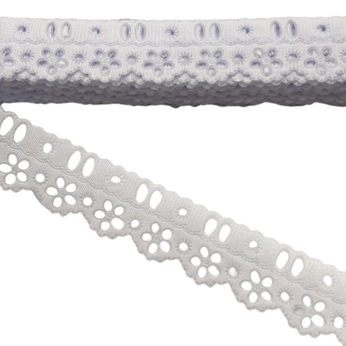 Bico Crochê 2,3cm Branco - Peça c/ 10 Metros - Imagem 1