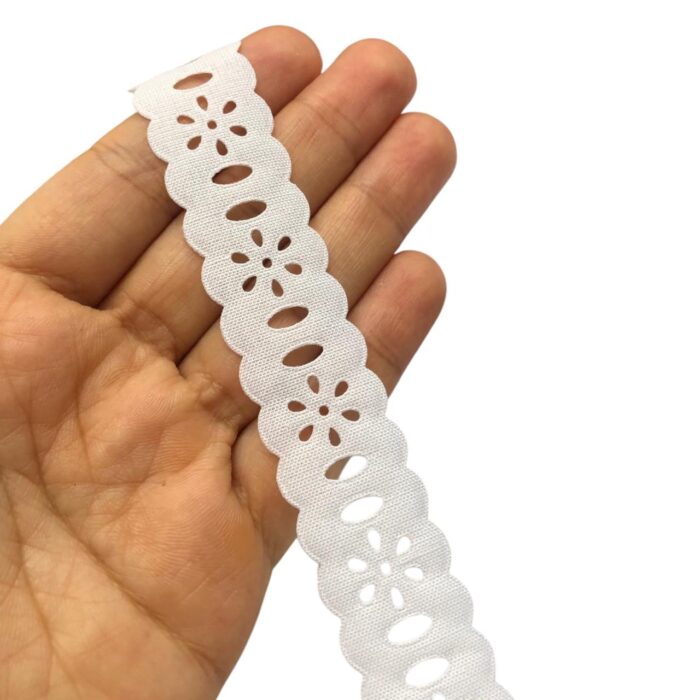 Passa Fita Margarida 2,3cm Branco - Peça c/ 10 Metros - Imagem 2