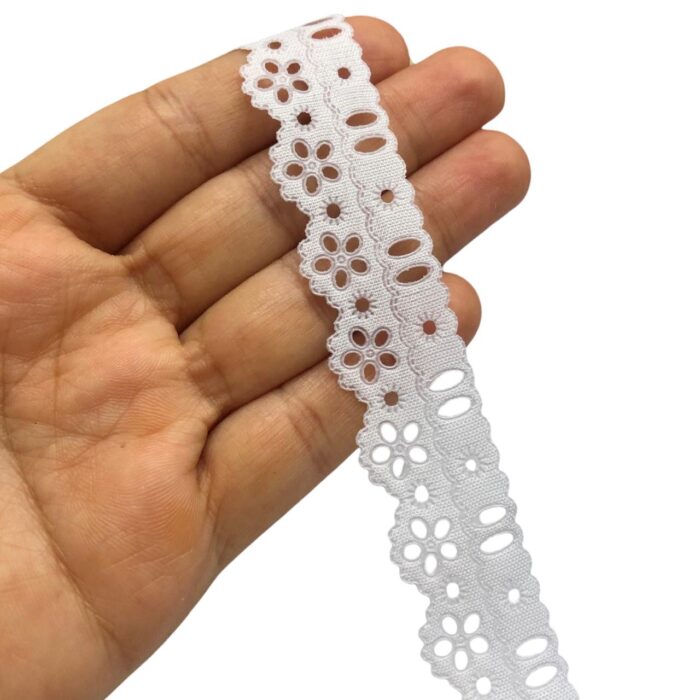 Bico Crochê 2,3cm Branco - Peça c/ 10 Metros - Imagem 2